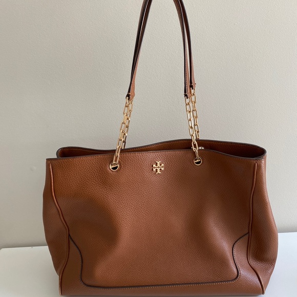 Tory Burch Brown Leather Tote Bag - Picture 2 of 10
